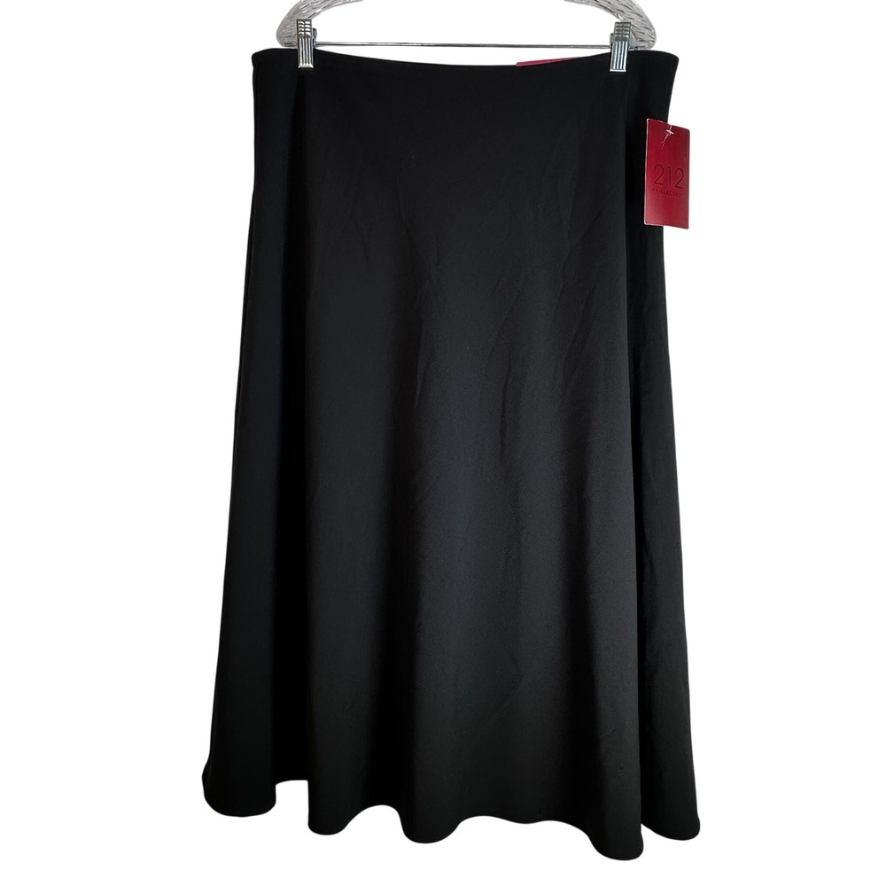212 Collection Womens Plus Size 18 Black Tie Long Career Skirt M11802A NWT